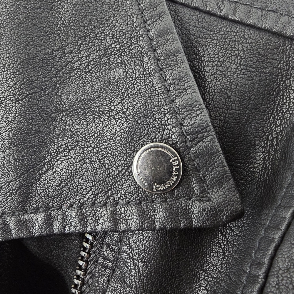Blank NYC Faux Leather Vegan Moto Biker Rocker Chic Jacket Black Long Sleeve XS - Picture 5 of 15